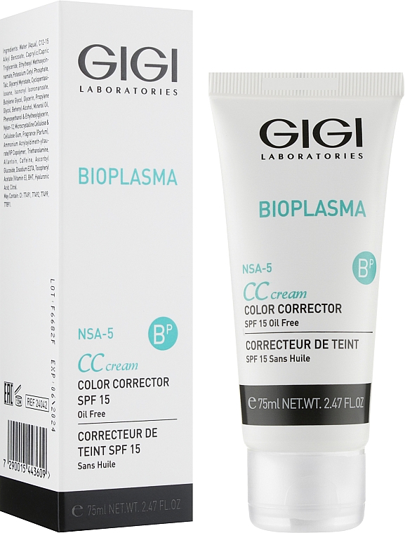 Крем-корректор - Gigi Bioplasma Color Corrector Cream SPF 15  — фото N2