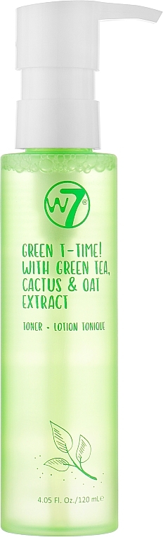 Тоник для лица - W7 Green T-Time With Green Tea Cactus & Oat Extract Toner — фото N1