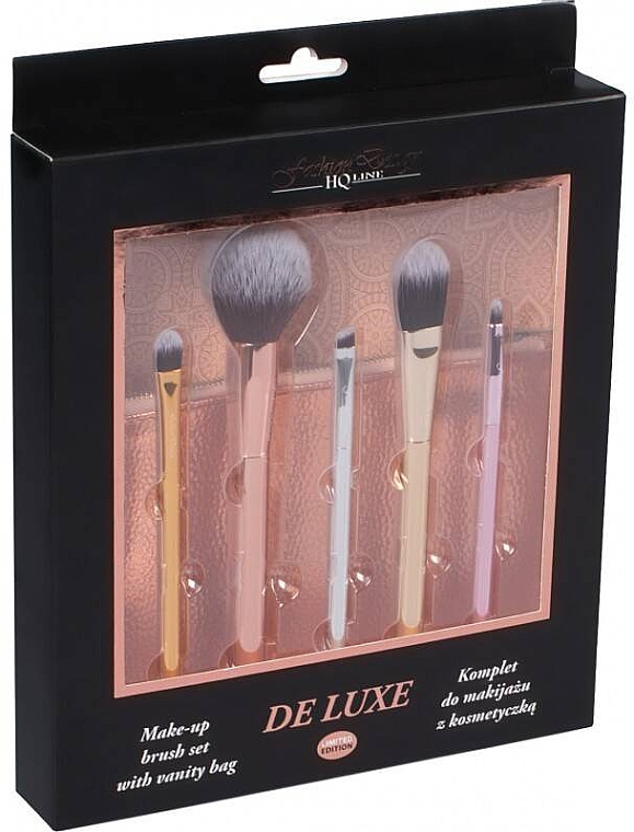 Набір пензлів для макіяжу, 38297, 5 шт. - Top Choice Fashion Design De Luxe Make Up Brush Set — фото N1