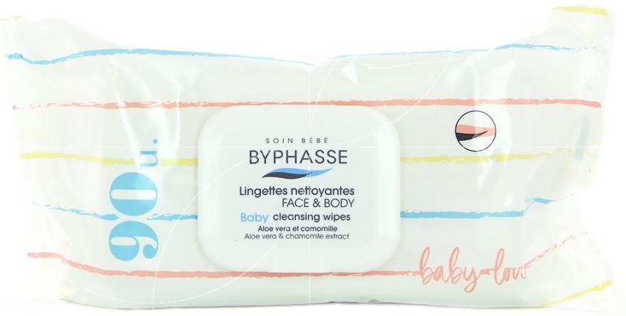 Детские влажные салфетки, 90 шт. - Byphasse Baby Cleansing Wipes Face and Body — фото N1
