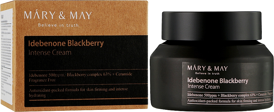 Антивозрастной крем с идебеноном - Mary & May Idebenone Blackberry Complex Intense Cream — фото N2