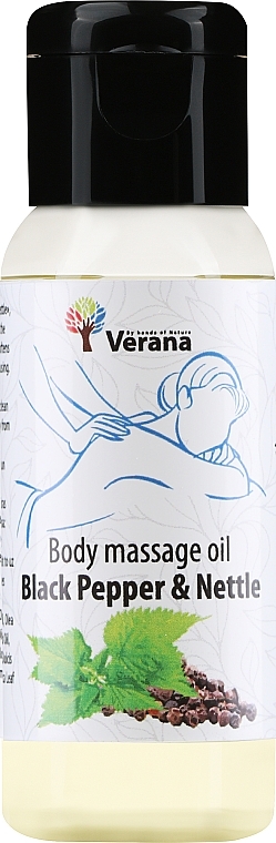 Массажное масло для тела «Black Pepper and Nettle» - Verana Body Massage Oil 