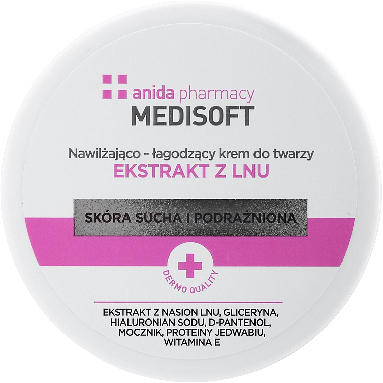Крем для обличчя з екстрактом льону - Anida Pharmacy Medisoft Face Cream Linen — фото N1
