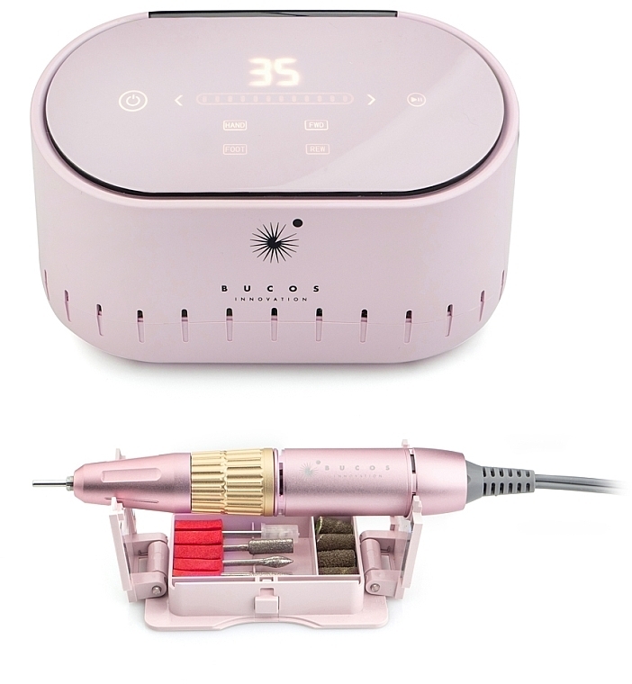 Фрезер для маникюра и педикюра, розовый - Bucos Nail Drill X3 Pro Light Pink