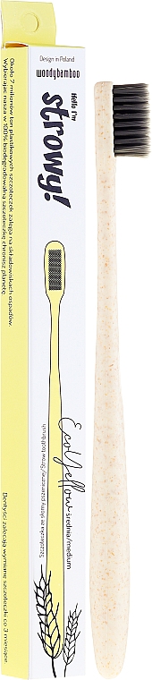 Пшенична зубна щітка, середня - WoodyBamboo Toothbrush EcoYellow Medium — фото N1