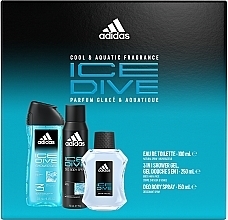 УЦЕНКА Adidas Ice Dive - Набор (edt/100 ml + spray/150 ml + sh/gel/250 ml) * — фото N2