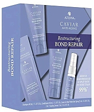 Парфумерія, косметика Набір - Alterna Anti-Aging Caviar Restructuring Bond Repair (shm/40ml + cond/40ml + h/spr/25ml + serum/7ml)