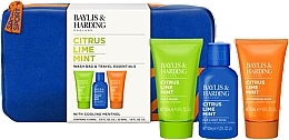 Набор - Baylis & Harding Citrus Lime Mint Wash Bag Gift Set (hair/body/wash/100ml + f/wash/100ml + sh/gel/50ml + bag/1pc) — фото N1