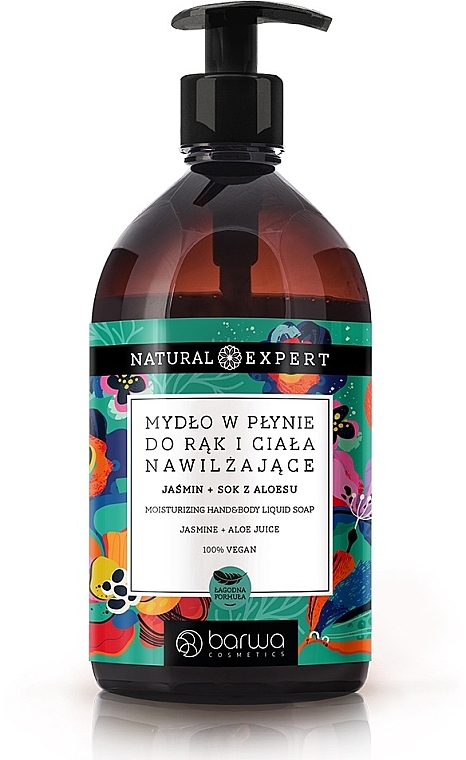 Жидкое мыло для рук и тела "Жасмин + алоэ вера" - Barwa Natural Expert Moisturizing Hand & Body Liquid Soap Jasmine + Aloe Juice — фото N1