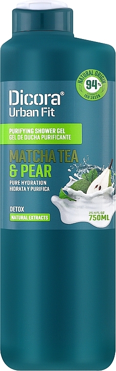 Гель для душа "Чай Матча и груша" - Dicora Urban Fit Purifying Shower Gel Detox Matcha Tea & Pear  — фото N2