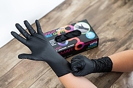 Перчатки нитриловые неопудренные, черные, M, 100 шт. - Framar Midnight Mitts Nitrile Gloves Medium — фото N4