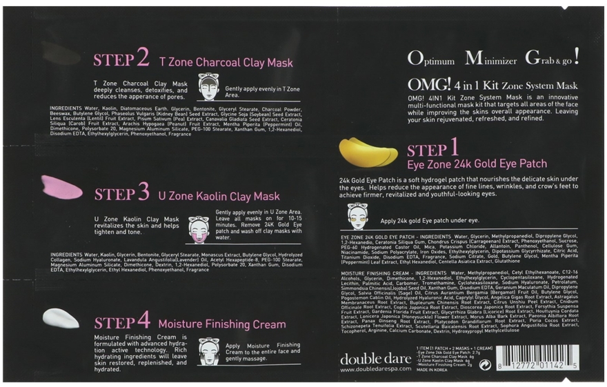 Четырехкомпонентная маска для очищения лица - Double Dare OMG! 4in1 Kit Zone System Mask — фото N2