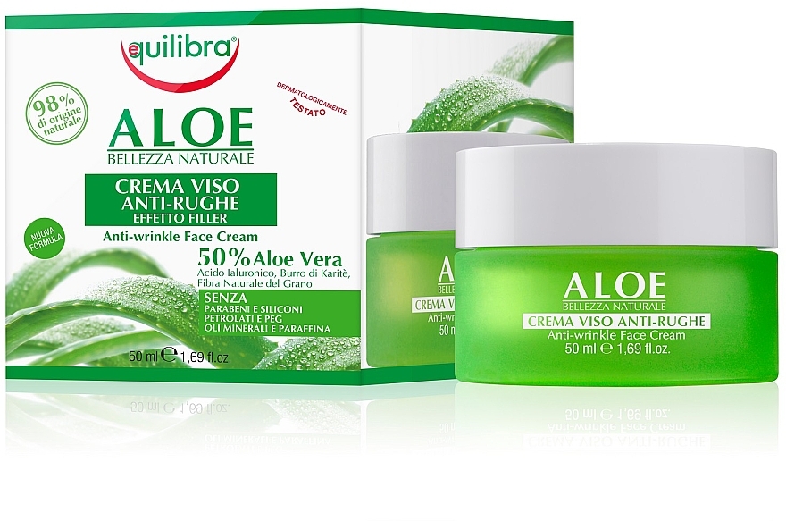 Крем для обличчя, з ефектом заповнення зморшок - Equilibra Aloe Line Anti-Wrinkle Filling Cream — фото N3