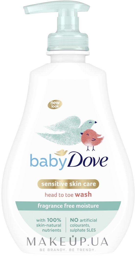 Гель для душу "Від маківки до п'яточок. Зволоження без запаху"  - Dove Baby Sensitive Moisture Head To Toe Wash — фото 400ml