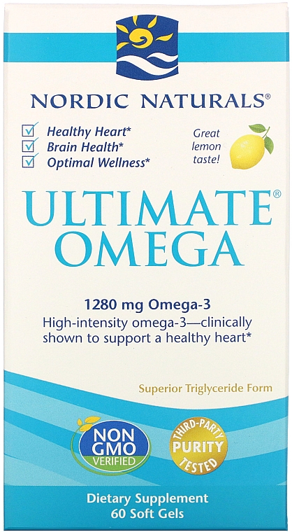 Пищевая добавка в мягких гелевых таблетках "Омега 3", 1280 мг - Nordic Naturals Ultimate Omega Lemon — фото N2