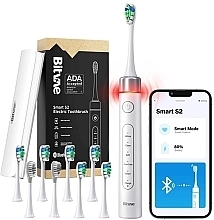 Электрическая зубная щетка S2 Smart, 8 насадок, футляр, белая - Bitvae — фото N1
