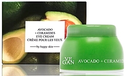Крем для шкіри навколо очей з екстрактом авокадо та керамідами - Vegan By Happy Avocado + Ceramides Eye Cream — фото N1