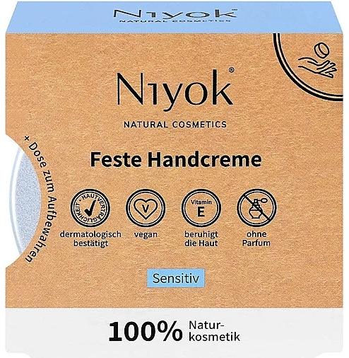 Твердий крем для чутливої шкіри рук - Niyok Solid Hand Cream Sensitiv — фото N1