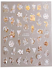 Духи, Парфюмерия, косметика Наклейки для ногтей, самоклеящиеся, белое золото CJ-032 - Deni Carte 88247