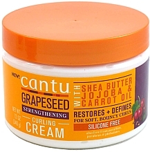 Зміцнювальний крем для локонів з олією виноградних кісточок - Cantu Grapeseed Strengthening Curl Cream — фото N1