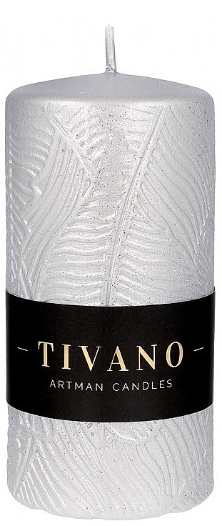 Декоративна свічка, срібло, 7х14 см - Artman Tivano — фото N1