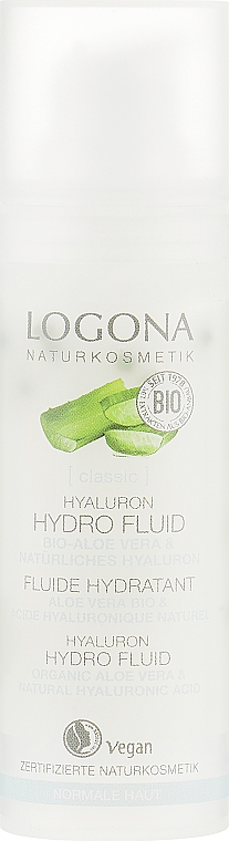 БИО-Гидро-флюид для увлажнения лица с гиалуроновой кислотой и Алоэ - Logona Hyaluron Hydro Fluid — фото N2