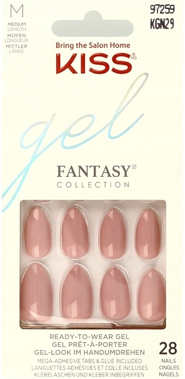 Набор накладных ногтей, размер M - Kiss Gel Fantasy Windy City — фото N2