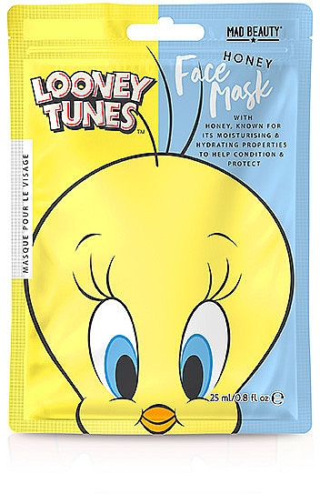 Тканевая маска для лица с ароматом меда - Mad Beauty Looney Tunes Mascarilla Facial Tweety — фото N1