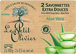 Мыло экстранежное с экстрактом алоэ вера - Le Petit Olivier Aloe Vera — фото N1