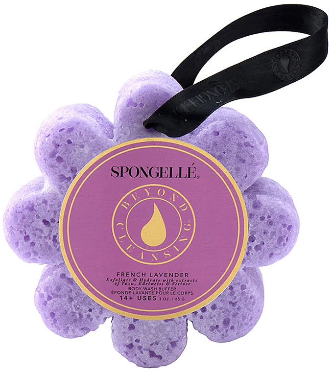 Пінна багаторазова губка для душу - Spongelle French Lavender Wild Flower Body Wash Infused Buffer — фото N1