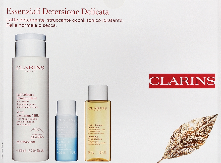 Набір - Clarins Essenziali Detersione Delicata (cl/milk/200ml + rem/30ml + f/lot/50ml) — фото N2