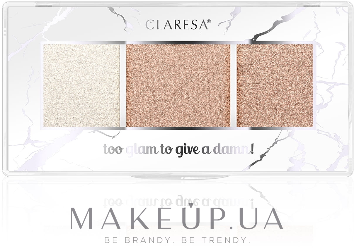 Палетка хайлайтерів для обличчя - Claresa Too Glam To Give A Damn Highlighter Palette — фото 11 - Rosy Glow