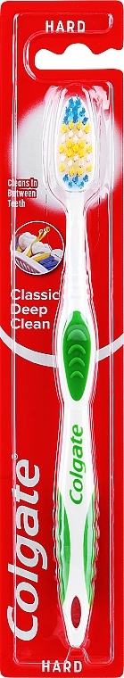 Зубна щітка жорстка "Classic", зелена - Colgate Classic Deep Clean Hard — фото N1