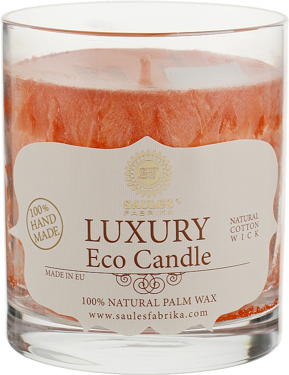 Свічка з пальмового воску в склянці "Яблучний пиріг" - Saules Fabrika Luxary Eco Candle