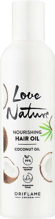 Живильна олія для волосся з кокосовим маслом - Oriflame Love Nature Nourishing Hair Oil Coconut Oil — фото N1