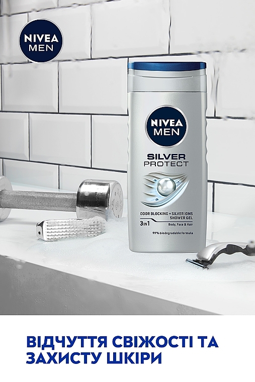 Гель для душу  - NIVEA MEN Silver Protect Shower Gel — фото N7