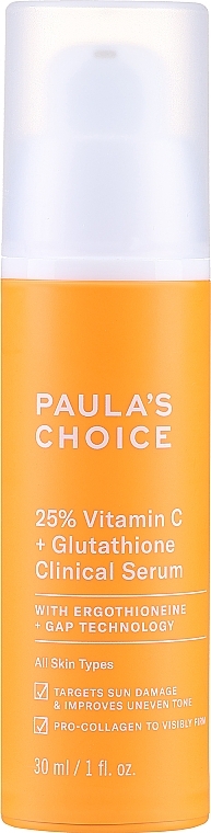 Сыворотка для лица, 25% витамин С + глутатион - Paula's Choice 25% Vitamin C + Glutathione Clinical Serum — фото N1