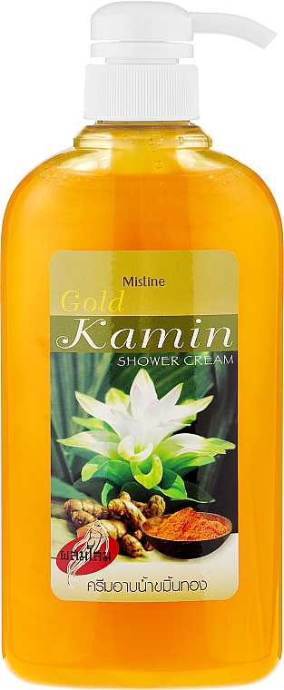Крем-гель для душа с экстрактом куркумы, женьшеня и золотом - Mistine Gold Shower Cream — фото N1