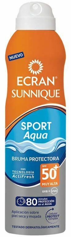 Сонцезахисний спрей - Ecran Sunnique Sport Aqua Protective Mist SPF50 — фото N1