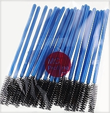 Набор одноразовых щеточек для ресниц и бровей, 25 шт, синий с черным - Miss Claire — фото N1