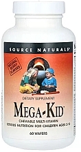 Жевательные мультивитамины для детей, с ягодным вкусом - Source Naturals Mega-Kid — фото N1