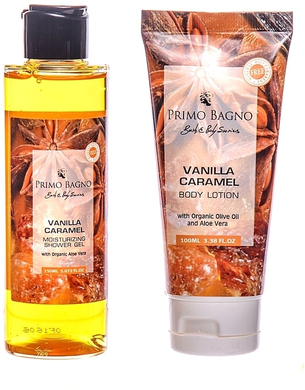 Набор - Primo Bagno Vanilla & Caramel Duo Gift Set (sh/gel/150 ml + b/lot/100 ml) — фото N2