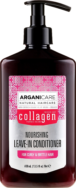 Несмываемый кондиционер для вьющихся волос - Arganicare Collagen Nourishing Leave-In Conditioner 