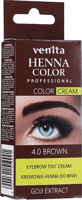 Крем-краска для окрашивания бровей с хной - Venita Professional Henna Color Cream Eyebrow Tint Cream Goji Extract — фото N3