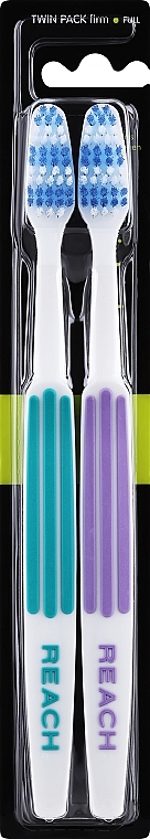 Зубная щетка, бирюзовая + фиолетовая - Listerine Reach Interdental Hard Toothbrush — фото N1