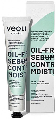 Гідрогелевий денний крем - Veoli Botanica Oil-Free Sebum Control Moisturizer — фото N1