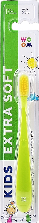 Зубная щетка для детей 2-6, ультрамягкая, салатовая - Woom Kids Extra Soft Toothbrush 2-6  — фото N1