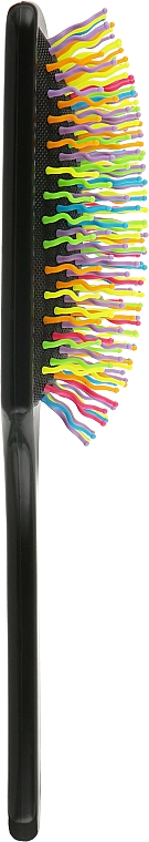 Щётка для волос широкая С0264, чёрная с цветными зубчиками - Rapira — фото N6