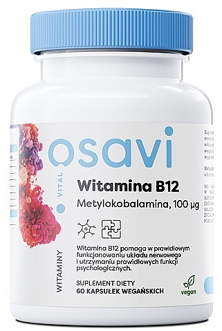 Капсули "Вітамін B12 100 мкг" - Osavi Vitamin B12 (Methylcobalamin) 100 Mcg — фото N1