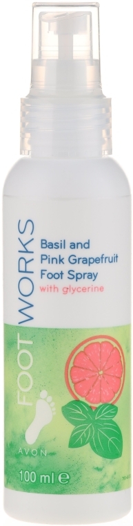 Спрей для ніг "Рожевий грейпфрут і базилік" - Avon Foot Works Basil & Pink Grapefruit Foot Spray — фото N1